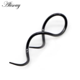 Alisouy 2pcs Punk Stainless Steel 8-shaped twist Dangle Men Women Ear hook Earrings Fake Ear expander Piercing Body Jewelry