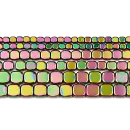 BTFBES 4/6/8mm Natural Hematite Stone Gold Color Purple Green Flat Square Loose Beads For Jewelry Charms Making DIY Accessories