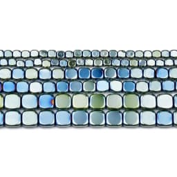 BTFBES 4/6/8mm Natural Hematite Stone Gold Color Purple Green Flat Square Loose Beads For Jewelry Charms Making DIY Accessories