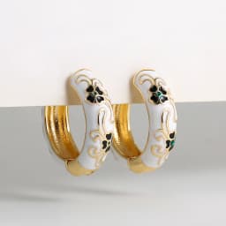 Vintage Enamel Flower Small Hoop Earrings Trendy Geometric Statement Round Circle Huggie Earring Fashion Jewelry Brincos