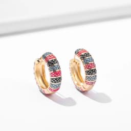 Vintage Enamel Flower Small Hoop Earrings Trendy Geometric Statement Round Circle Huggie Earring Fashion Jewelry Brincos