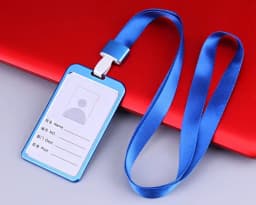 Men Women Business Bank Credit Card Holder Name ID Card Cover Work Card Holders with Lanyard Metal Work Identity Badge Case