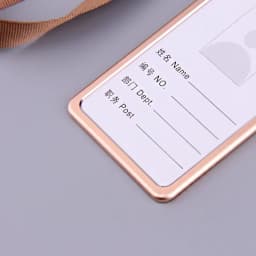 Men Women Business Bank Credit Card Holder Name ID Card Cover Work Card Holders with Lanyard Metal Work Identity Badge Case