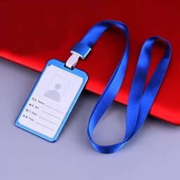 Men Women Business Bank Credit Card Holder Name ID Card Cover Work Card Holders with Lanyard Metal Work Identity Badge Case