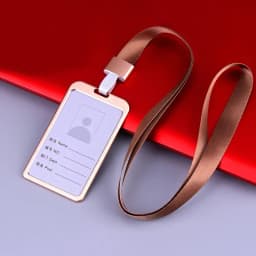 Men Women Business Bank Credit Card Holder Name ID Card Cover Work Card Holders with Lanyard Metal Work Identity Badge Case