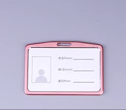 Men Women Business Bank Credit Card Holder Name ID Card Cover Work Card Holders with Lanyard Metal Work Identity Badge Case