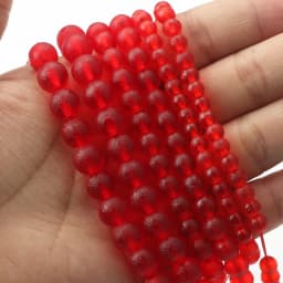 Matte Red Energy Crystal Beads Czech Meteorite Glass Round Beads for Jewelry Making DIY Charm Bracelets 15'' Healing Beads