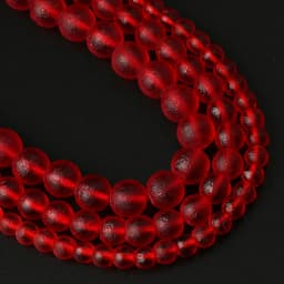 Matte Red Energy Crystal Beads Czech Meteorite Glass Round Beads for Jewelry Making DIY Charm Bracelets 15'' Healing Beads