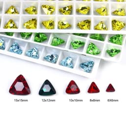High Quality Pointed Back Gems K9 Glass Fancy Stone Triangle Crystal Rhinestone Loose Stones For DIY Jewelry Decoration Crafts