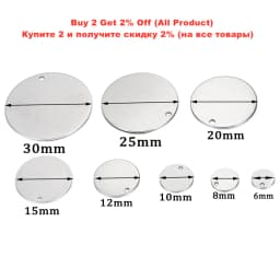 10-50pcs 6-30 mm Round Stainless Steel Stamping Blank Dog Tags Pendants DIY Bracelet Charm Jewelry Findings Supplies Wholesale