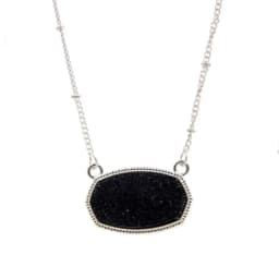 Resin Oval Druzy Pendant Necklace Gold Color Chain Drusy Hexagon Style Necklaces Luxury Designer Brand Fashion Jewelry for Women