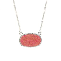 Resin Oval Druzy Pendant Necklace Gold Color Chain Drusy Hexagon Style Necklaces Luxury Designer Brand Fashion Jewelry for Women