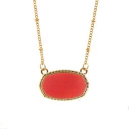 Resin Oval Druzy Pendant Necklace Gold Color Chain Drusy Hexagon Style Necklaces Luxury Designer Brand Fashion Jewelry for Women