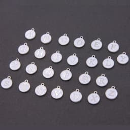 10pcs/26pcs Alphabet Letter Double Face Enamel Charms KC Gold color White Enamel  12*15mm pendants jewelry making Handmade craft