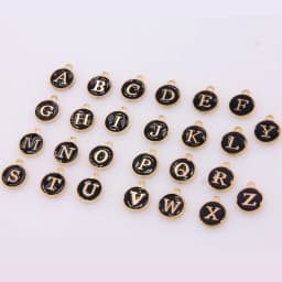 10pcs/26pcs Alphabet Letter Double Face Enamel Charms KC Gold color White Enamel  12*15mm pendants jewelry making Handmade craft