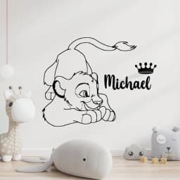Lion Wall Decal Kids Boys Name Personalized Name Wall Sticker Lion Sticker for Kids Room Boys Bedroom Decoration Mural B420