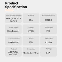Linkbest-LED Bicycle Headlight, Electric Light, Waterproof, IPX5, 12V-58V, Ebike Lantern, Powerful Light, Front Lamp, 110 Lux