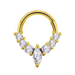 Water Drop Septum Piercing Nose Ring Clicker Cubic Zirconia Cartilage Daith Earrings Body Jewelry 316L Surgical Steel Segment