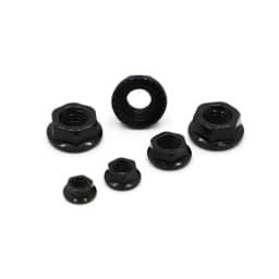Black Carbon Steel Nut M3 M4 M5 M6 M8 M10 M12 Serrated Spinlock Flange Hex Lock Nuts