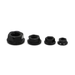 Black Carbon Steel Nut M3 M4 M5 M6 M8 M10 M12 Serrated Spinlock Flange Hex Lock Nuts