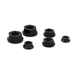 Black Carbon Steel Nut M3 M4 M5 M6 M8 M10 M12 Serrated Spinlock Flange Hex Lock Nuts