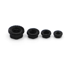 Black Carbon Steel Nut M3 M4 M5 M6 M8 M10 M12 Serrated Spinlock Flange Hex Lock Nuts