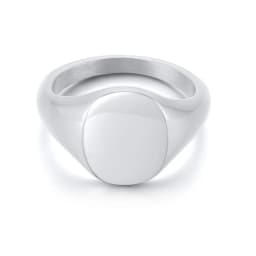 Round Top Signet Ring Womens Stainless Steel Metal Pinky Rings Minimalist Everyday Jewelry Gift