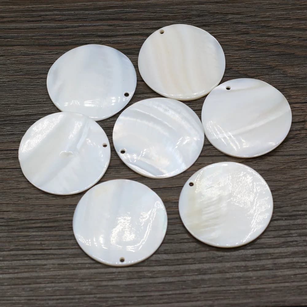 10pcs Natural Freshwater Round White Shell Mother of Pearl Shell Pendant for Jewelry Making DIY Necklace Earring Women Gift