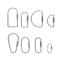 8 Style Stylish Simple Design Silver Plate Brass Oval Drop Rectangle Screw Locking Carabiner Key Ring Keychain EDC Gift