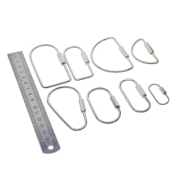8 Style Stylish Simple Design Silver Plate Brass Oval Drop Rectangle Screw Locking Carabiner Key Ring Keychain EDC Gift