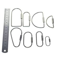 8 Style Stylish Simple Design Silver Plate Brass Oval Drop Rectangle Screw Locking Carabiner Key Ring Keychain EDC Gift