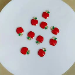10pcs 12*14mm Enamel Red Apple Charms for Jewelry Making Earring Pendants Bracelets Necklace Charms DIY Findings
