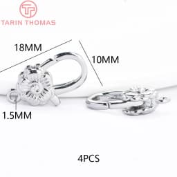 (3280)2PCS 11x15.5MM 24K Gold Color Brass with Zircon Necklace Bracelet Connector Clasps High Quality DIY Jewelry Making Finding