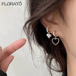 925 Sterling Silver Needle New Star/Moon Small Hoop Earrings for Women Exquisite Crystal Pendant Earrings Fashion Jewelry Gift