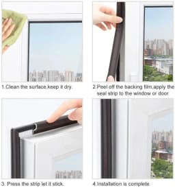 40M Window Seal Strip Weather Stripping Acoustic Foam for Sliding Window Sealing Strip Waterproof Door Gap Filler Draft Stopper