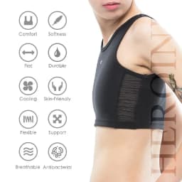 XUJI Women Tomboy Trans Elastic Chest Binder Breathable Cotton Slim Fit Tank Top