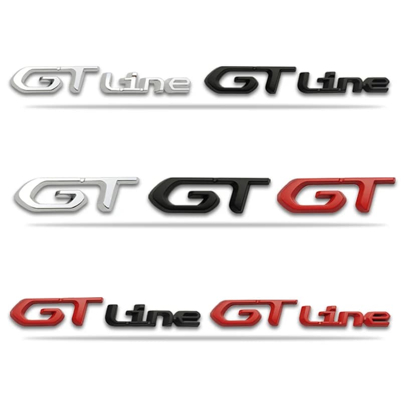 3D Car Sticker GT Logo Metal Emblem Badge Decals For 208 GT LINE 2008 E208 308 306 106 206 205 307 3008 207 508 5008
