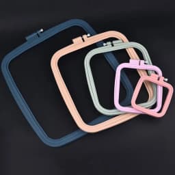 DIY Plastic Square Embroidery Hoop Tool Craft Cross Stitch Chinese Traditional Circle Round Bamboo Frame Wooden Sewing Tools