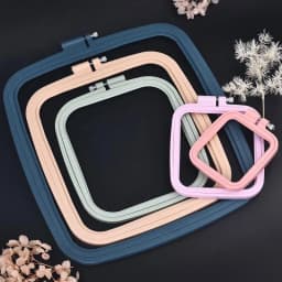 DIY Plastic Square Embroidery Hoop Tool Craft Cross Stitch Chinese Traditional Circle Round Bamboo Frame Wooden Sewing Tools