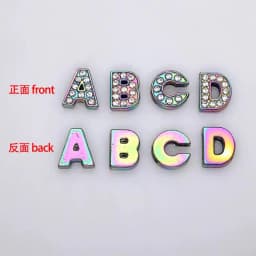 130pc/lot Hole 10mm Slide Letter DIY Slide Charm Alloy ENGLISH Alphabet Fit For 10MM Wristband Bracelet Jewelrys