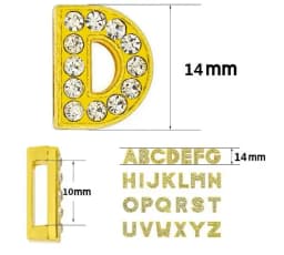 130pc/lot Hole 10mm Slide Letter DIY Slide Charm Alloy ENGLISH Alphabet Fit For 10MM Wristband Bracelet Jewelrys