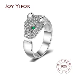 Genuine 925 Sterling Silver Rings for Women zircon animal line vantage Minimalist Thin Circle Gem Rings fine Jewelry