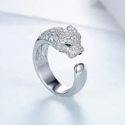 Genuine 925 Sterling Silver Rings for Women zircon animal line vantage Minimalist Thin Circle Gem Rings fine Jewelry