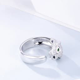 Genuine 925 Sterling Silver Rings for Women zircon animal line vantage Minimalist Thin Circle Gem Rings fine Jewelry