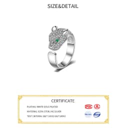 Genuine 925 Sterling Silver Rings for Women zircon animal line vantage Minimalist Thin Circle Gem Rings fine Jewelry