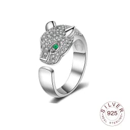 Genuine 925 Sterling Silver Rings for Women zircon animal line vantage Minimalist Thin Circle Gem Rings fine Jewelry