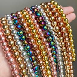 46 Style Natural Stone Bead Gold Silver Color Hematite Round Faceted Beads For Jewellery Making Bracelet Necklace 15'' Strands