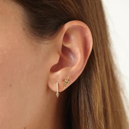 925 Sterling Silver Ear Needle Lightning Hoop Earrings For Women Girl Exquisite Pave Crystal Geometric Pendant Earrings