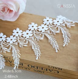 Width:6.3cm (2.52") Flower Tassel Lace Polyester Silk Lace Fabric Sewing Accessories(ss-2150)
