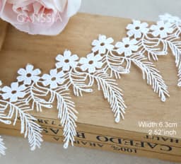 Width:6.3cm (2.52") Flower Tassel Lace Polyester Silk Lace Fabric Sewing Accessories(ss-2150)